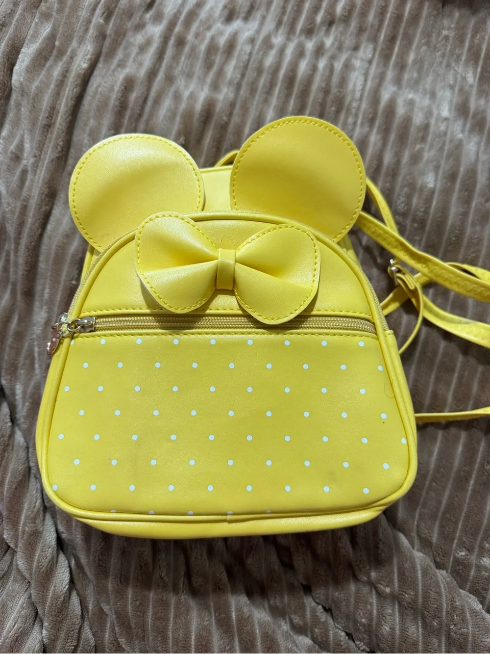 New Yellow Bow Polka Dot Kids Backpack Purse